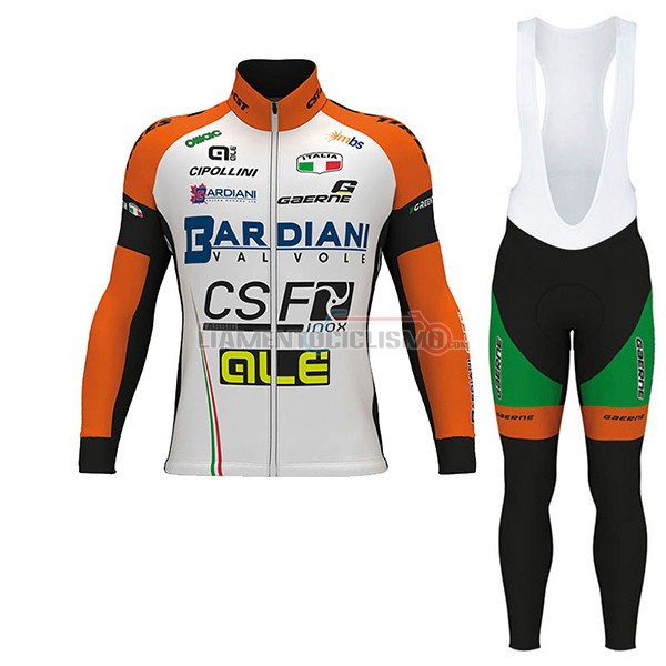 Abbigliamento Ciclismo Bardiani CSF ML 2017 bianco e verde
